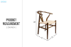 Picture of WISHBONE Solid Beech Wood Y Replica Chair (Walnut Frame-Beige Seat) - 19.5"x22.5"x29.5"