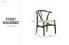 Picture of WISHBONE Solid Beech Wood Y Replica Chair (Black) - 19.5"x22.5"x29.5"