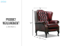 Picture of WILLIFORD 100% Genuine Leather Chesterfield High Back Wing Armchair/Sofa Chair (Maroon)