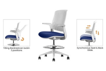 Picture of AERIS Mid Back Automatic Gliding Multifunctional Office Chair with Adjustable Foot Ring