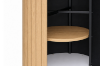 Picture of MESAS D47" Metal-Reinforced Pedestal Dining Table with Hidden Shelf