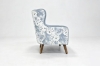 Picture of LUNORA Blue Accent Armchair/Sofa Chair with Floral Outer Back