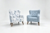 Picture of LUNORA Blue Accent Armchair/Sofa Chair with Floral Inner Seat