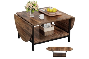 Picture of MORPH Expandable Coffee Table with Storage Shelf (Brown)