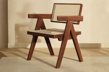 Picture of CHANDIGARH Solid Wood Replica Armchair (Walnut)