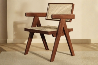 Picture of CHANDIGARH Solid Wood Replica Armchair (Walnut) - Each