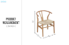 Picture of WISHBONE Solid Beech Wood Y Replica Chair (Natural) - 19.5"x22.5"x29.5"