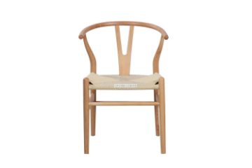 Picture of WISHBONE Solid Wood Y Replica Chair (Natural Frame-Beige Seat) - 21"×19.5"×31" 