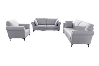 Picture of LUMA Fabric Sofa Range (Grey) -  Armchair + Loveseat + Sofa Set
