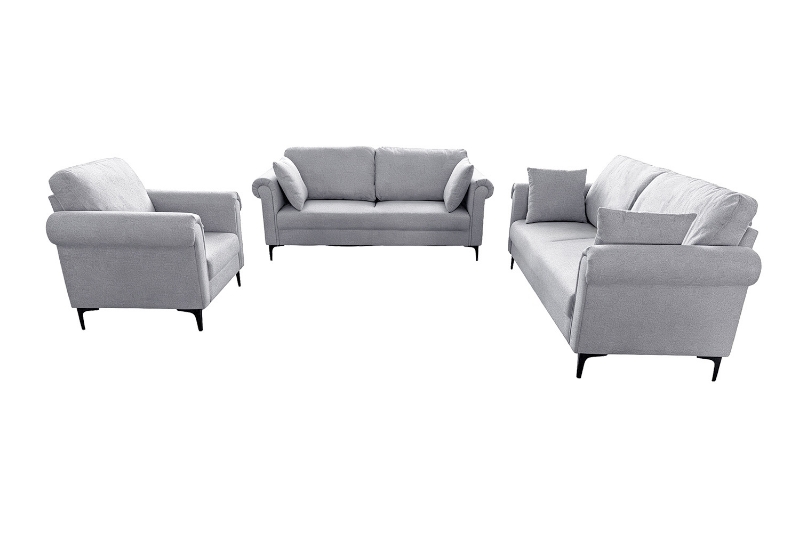 Picture of LUMA Fabric Sofa Range (Grey) -  Armchair + Loveseat + Sofa Set