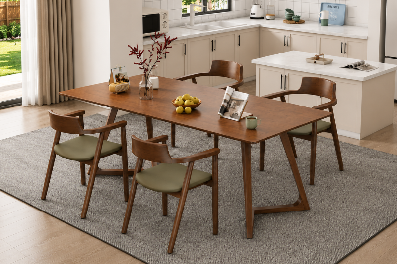 Picture of RIKA 5PC 63" Solid Wood Dining Set