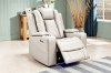 Picture of MONROSE Air Leather Dual Motor Reclining Sofa Range with Bluetooth Speaker + USB Port, Power Socket & Wireless Charging + LED Lighting (Light Grey)