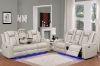 Picture of MONROSE Air Leather Dual Motor Reclining Sofa Range (Light Grey) - Armchair + Loveseat + Sofa Set