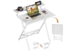 Picture of NORIX 31.5" Height Adjustable Foldable Office Desk with Adjustable Top Shelf (White)
