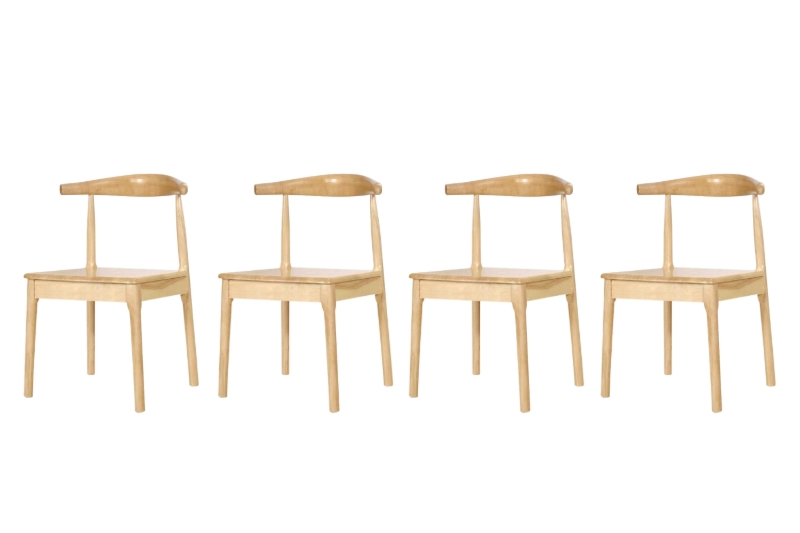 Picture of HORN Solid Wood Frame Dining Chair (Natural Color) - 4 Chairs in 1 Carton