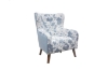 Picture of LUNORA Blue Accent Armchair/Sofa Chair with Floral Inner Seat