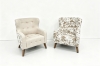 Picture of LUNORA Beige Accent Armchair/Sofa Chair with Floral Inner Seat
