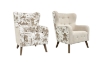Picture of LUNORA Beige Accent Armchair/Sofa Chair with Floral Inner Seat