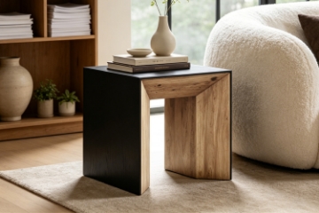 Picture of BETA Reclaimed Pine Wood Side Table (23.5" x 23.5")