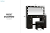 Picture of EVERLY Dressing Table with LED Bulb Mirror & Power Station & Stool (Black)