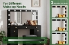 Picture of EVERLY Dressing Table with LED Bulb Mirror & Power Station & Stool (Black)