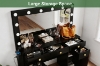 Picture of EVERLY Dressing Table with LED Bulb Mirror & Power Station &  Storage Stool (Black)