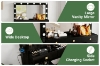 Picture of EVERLY Dressing Table with LED Bulb Mirror & Power Station &  Storage Stool (Black)