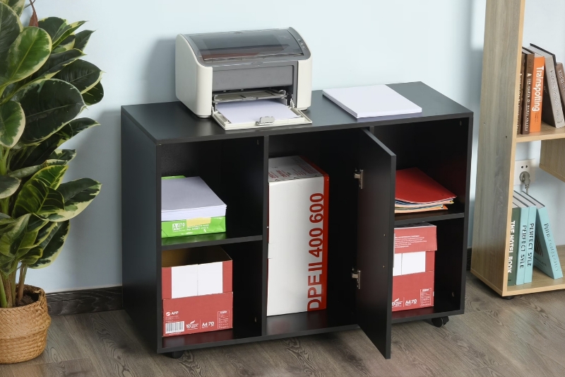 Picture of VANTRAX 1-Door Mobile Storage Cabinet/Printer Stand with Wheels