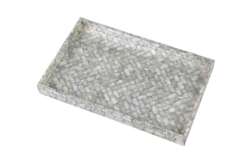 Picture of HERRINGBONE Sea Shell Decorative Tray (23.5"x15")
