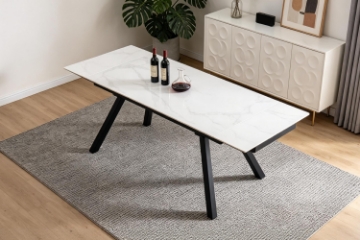 Picture of DALTON 63"-86.5"/71"-94.5" Extension Glossy Sintered Stone Top Dining Table