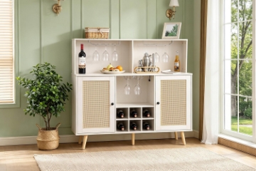 Picture of NORLEN 2-Door Bar Cabinet/Buffet with LED Lighting