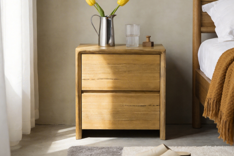 Picture of BRITTON 2-Drawer Australian Marri Hardwood Nightstand