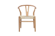 Picture of WISHBONE Solid Beech Wood Y Replica Chair (Natural Frame-Beige Seat) - 23"×21.5"×29"