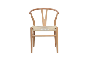 Picture of WISHBONE Solid Beech Wood Y Replica Chair (Natural Frame-Beige Seat) - 23"×21.5"×29"