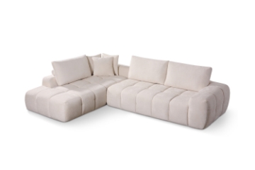 Picture of [FLOOR MODEL CLEARANCE] FABIEN Fabric Sectional Compressed Sofa (Beige) - Chaise Facing Left 