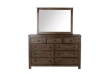 Picture of [FLOOR MODEL CLEARANCE] HEMSWORTH Solid Timber 9-Drawer Dresser With Mirror (Dark Grey) 