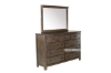 Picture of [FLOOR MODEL CLEARANCE] HEMSWORTH Solid Timber 9-Drawer Dresser With Mirror (Dark Grey) 