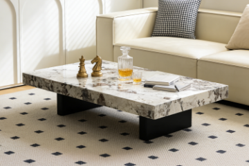 Picture of [FLOOR MODEL CLEARANCE] LUCIANO 140 Microcrystalline Stone Top Coffee Table (Light)