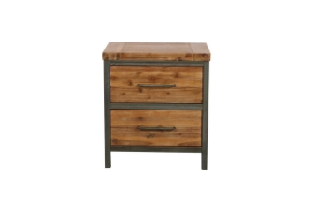 Picture of [FLOOR MODEL CLEARANCE]KANSAS 2-Darwer Acacia Wood Nightstand (Walnut)