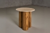 Picture of [FLOOR MODEL CLEARANCE] BLIX D19.5" Mango Wood Round Side Table with Marble Top