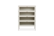 Picture of [FLOOR MODEL CLEARANCE] STARK Steel Frame 4-Door Glass Shoe Cabinet (Cream)