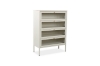 Picture of [FLOOR MODEL CLEARANCE] STARK Steel Frame 4-Door Glass Shoe Cabinet (Cream)