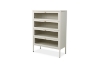 Picture of [FLOOR MODEL CLEARANCE] STARK Steel Frame 4-Door Glass Shoe Cabinet (Cream)