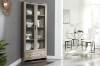 Picture of [FLOOR MODEL CLEARANCE] OTLEY Accent Corner Display Cabinet (Gray) 