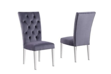 Picture of [FLOOR MODEL CLEARANCE]PHILIPE Velvet Dining Chair (Gray)