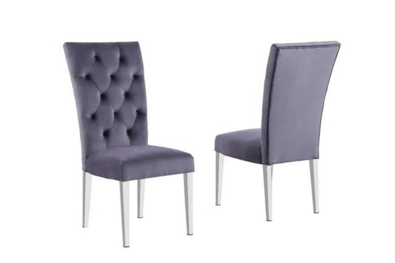 Picture of [FLOOR MODEL CLEARANCE]PHILIPE Velvet Dining Chair (Gray)