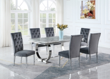 Picture of [FLOOR MODEL CLEARANCE]PHILIPE Velvet Dining Chair (Gray)