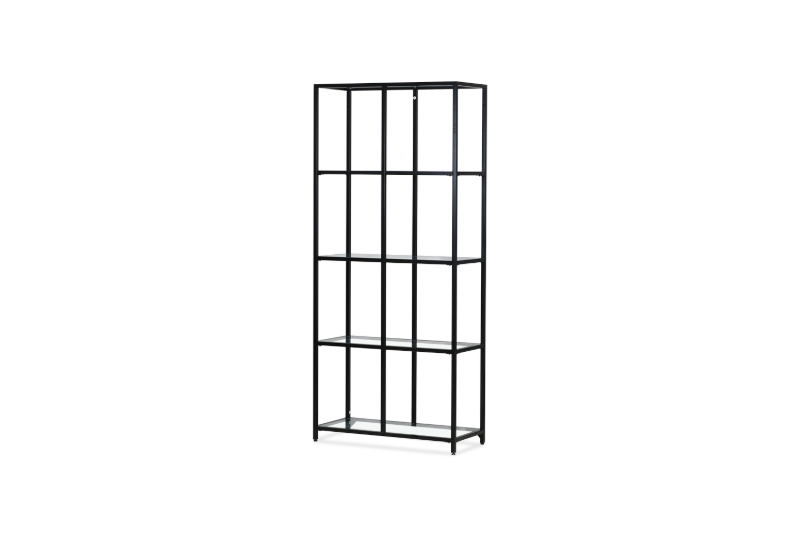 Picture of [FLOOR MODEL CLEARANCE]STARK Steel Frame 31.4"x70.8" Glass Display Shelf (Black)