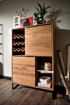 Picture of [FLOOR MODEL CLEARANCE] NEVADA Solid European Wild Oak Wood Highboard 