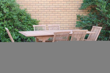 Picture of [FLOOR MODEL CLEARANCE] BALI SOLID TEAK  160/210 7PC EXTENSION DINING SET MODEL 010 